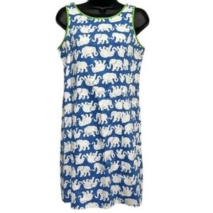 Lilly Pulitzer Dress Elephant Tusk In Sun Cathy Shift Womens 2 Blue White Preppy
